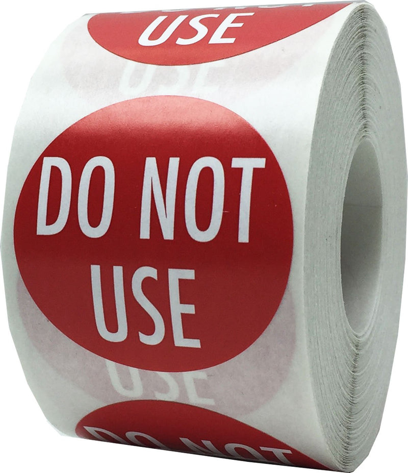Red with White DO NOT USE Stickers 1.5 Inch Round Circle Dots 500 Adhesive Labels On A Roll for Safety Warnings Inventory Control Quality Hold Notices and Equipment Tagging Made in the USA