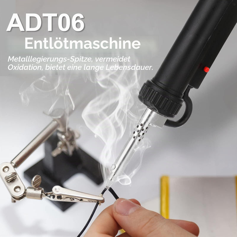 Weytoll Electric Desoldering Pump, Electric Vacuum Desoldering Iron, Extraction of Liquid Solder, 350 W Desoldering Pump with Heater, Palm, Electric Soldering Tin Sucker Va-cuum Soldering (Black)