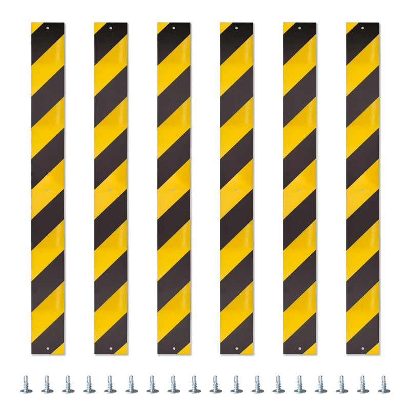 6 Pcs Reflective Sign Post Panels 30 x 3'', Aluminum Reflectors for Post,Reflective Road Markers with High-Visibility,Weather-Resistant for Driveway,Parking,Street-Warns of Slow Moving Vehicles black and yellow 6 Pcs