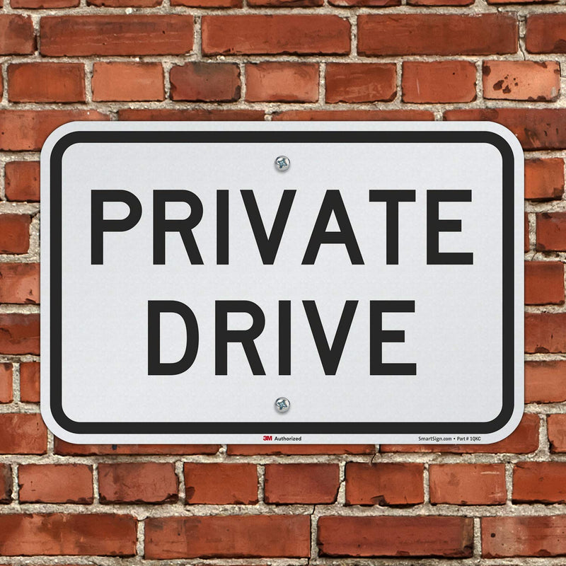 SmartSign - K-4471-EG-12x18 -K-4471-EG Private Drive Sign By | 12" x 18" 3M Engineer Grade Reflective Aluminum Black on White