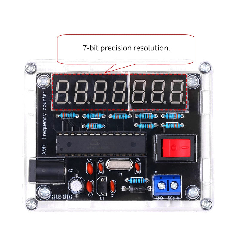 0.45Hz-10MHz Frequency Meter, VR Frequency Band Frequency Meter, Automatic Range Conversion with Housing DIY Kit, 0.000001 Hz 7-Bit Precision Resolution