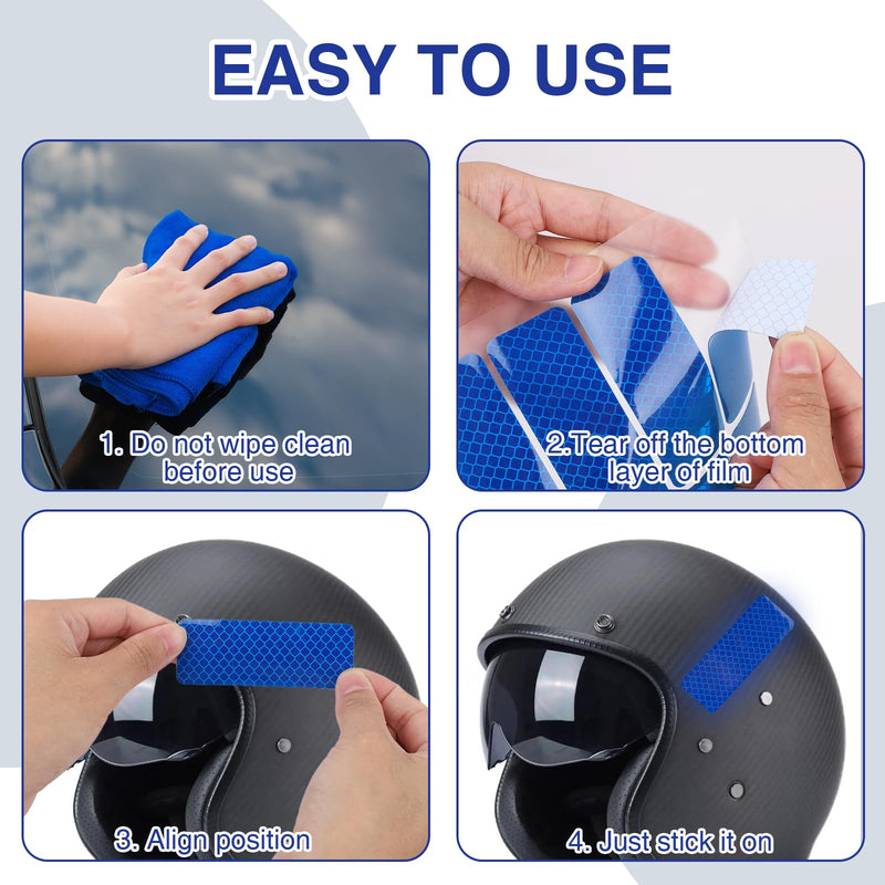 LOGJAM 100 PCS Reflective Stickers - High Visibility Waterproof Reflective Tape Safety Warning Sticker for Vehicle Car Bike Truck Motorcycle Helmet, 1.18 x 3.15 Inch