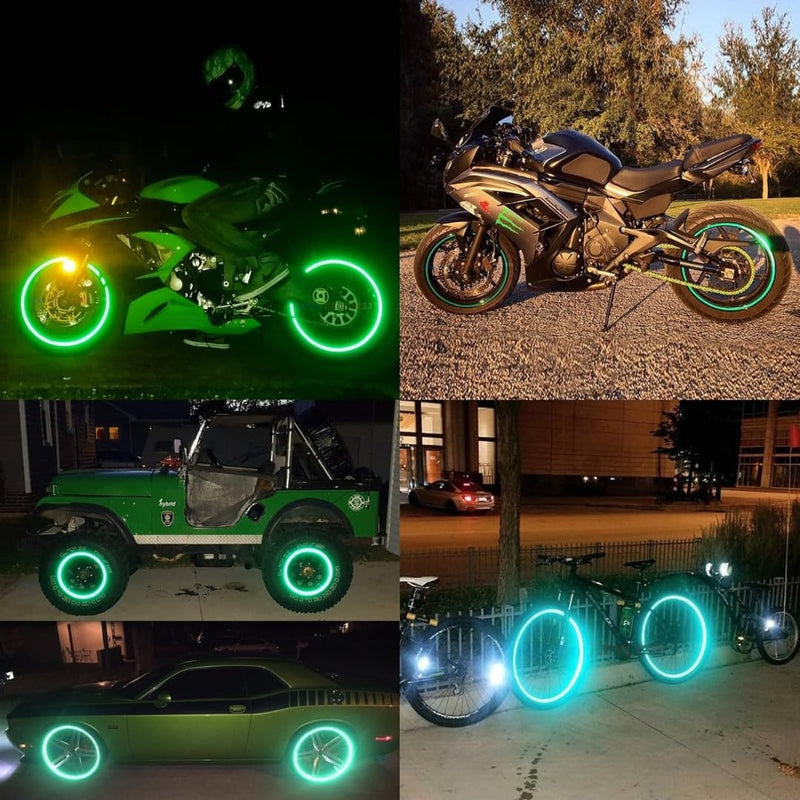 customTAYLOR33 (All Vehicles Green High Intensity Grade Reflective Copyrighted Safety Rim Tapes (Must Select Your Rim Size), 16"/18" (Combination Rim Size) 16"/18" (Combination Rim Size)