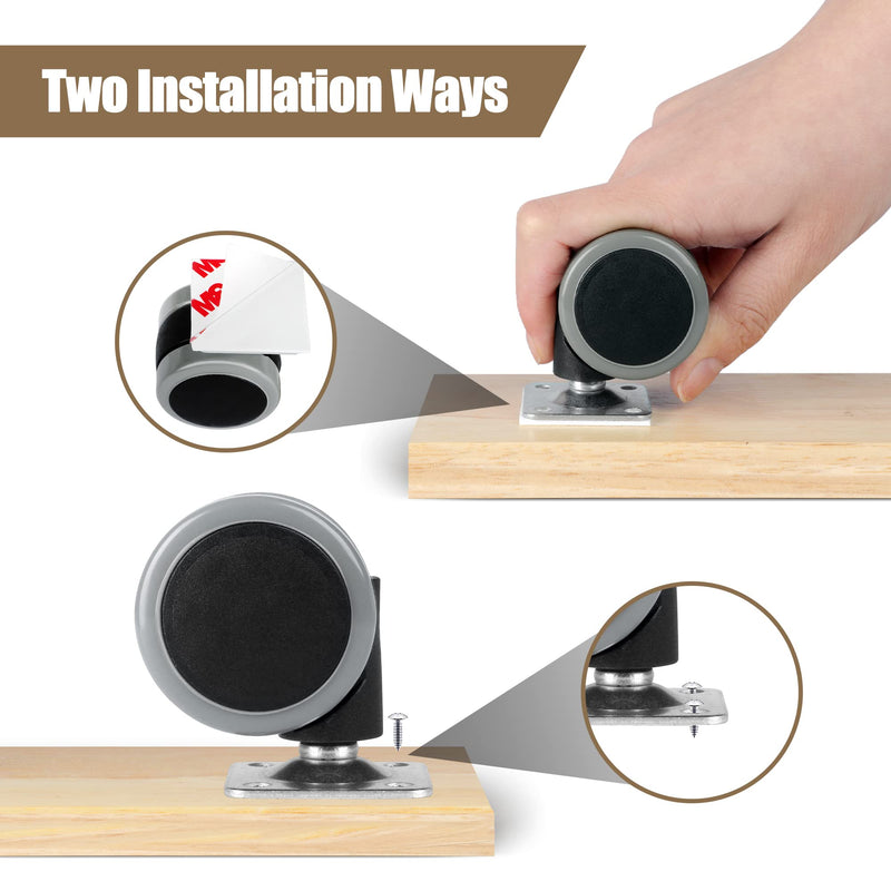 [Australia - AusPower] - Self Adhesive Caster Wheels Set for Trash Can, Storage Box (4PCS, 1.5") 