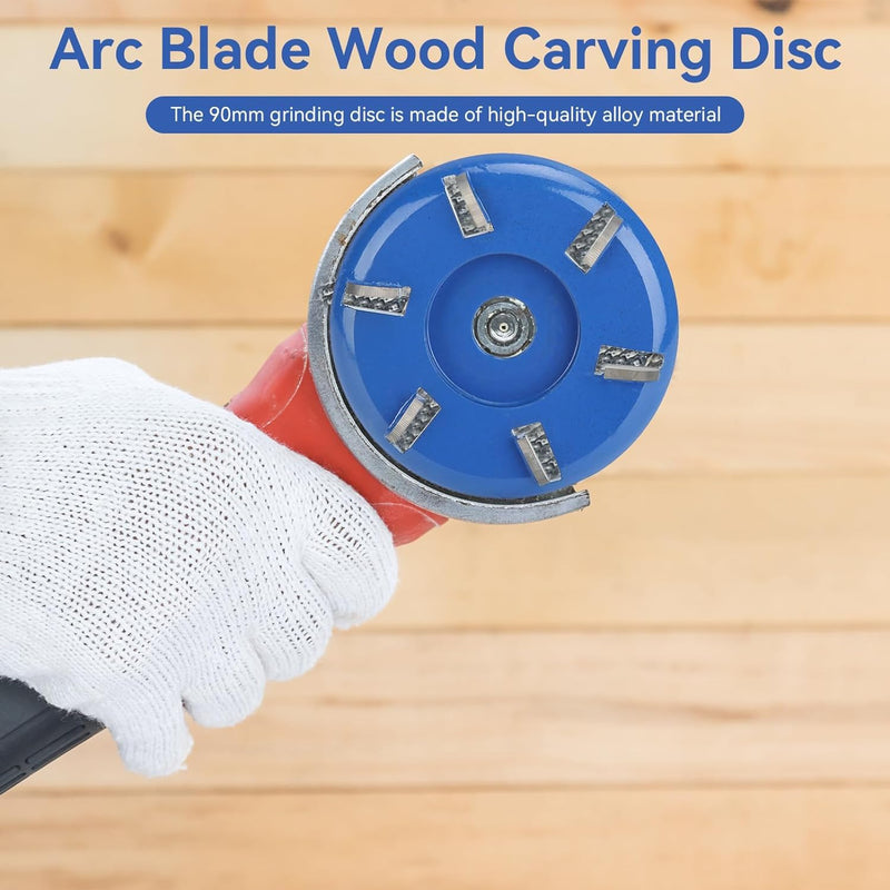 [Australia - AusPower] - Stump Remover, Angle Grinder, Wood Carving Disc, 6 Teeth, Chainsaw, Milling Cutter, Woodworking Knife, Tools, Wood, Turbo Carving Disc, Wood Grinding, Shaping Disc, Sanding Disc (Arc Blade) Arc blade 