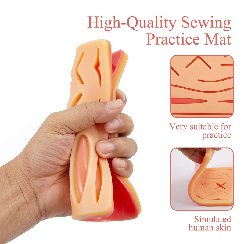 [Australia - AusPower] - Suture Practice Pad with Wounds, 3 Layer, 3-Piece Training Kit Hard to Rip, Tear or Break for Medical Students and Veterinarians 