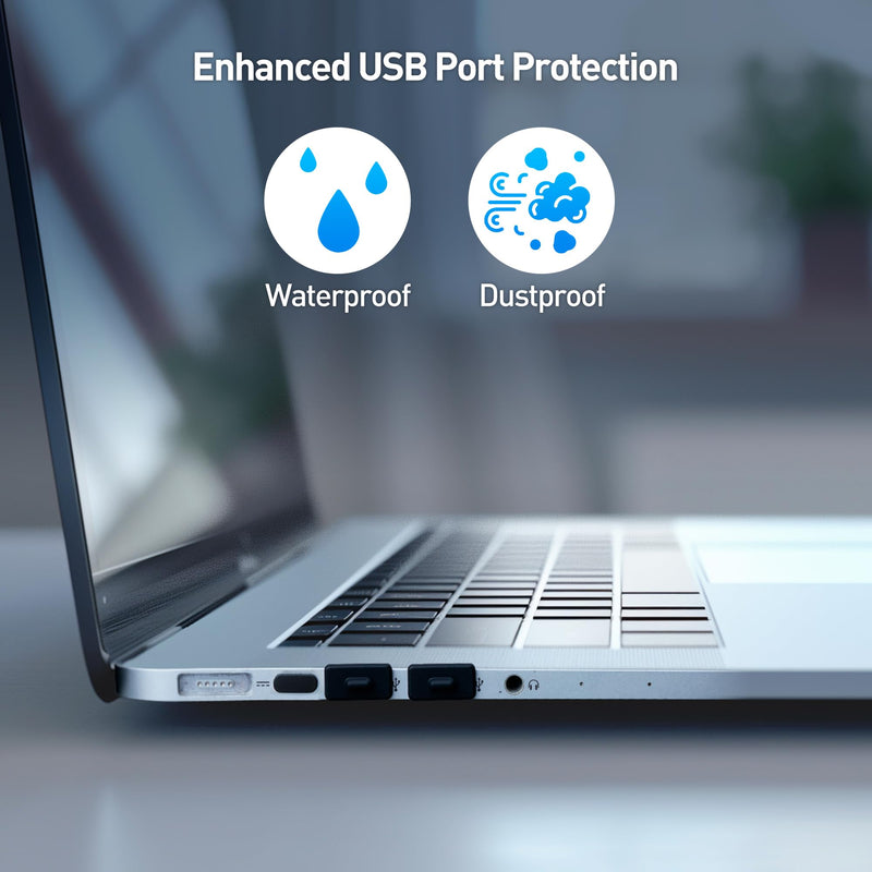 [Australia - AusPower] - Cable Matters Combo-Pack USB-C and USB Port Covers - 10x USB-A Port Covers & 10x USB C Port Covers in Black (USB Dust Cover, USB C Caps, USB Anti Dust Cover, USB-C Protector Plug) USB/USB-C Combo 