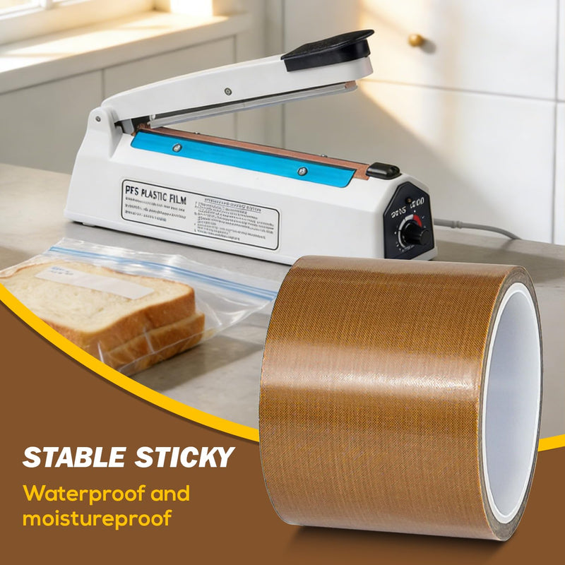 Teflone Glass Cloth Tape (3 inch x 33 Feet x 0.18mm), High Temperature PTFE Heat Resistant Adhesive Tape Non-Stick Surface for Vacuum Sealer Machine, Heat Press, Packaging, Electrical Use 3inx33ft