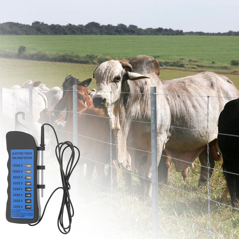 [Australia - AusPower] - QWORK Electric Fence Voltage Tester, 12KV Fence Tester, 8 Neon Lights Testing Tool, Fault Finder for Farms 