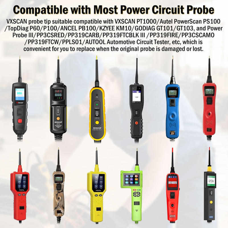 [Australia - AusPower] - 1 Pack Probe Tip 4Mm Banana Jack 3 Probe Accessories Compatible with Power Circuit Probe Kit, Use for Autel and Other Brands Automotive Circuit Tester Electrical System Diagnosis 