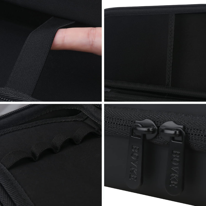 [Australia - AusPower] - BOVKE Stethoscope Case fits 3M Littmann Classic III, Lightweight II S.E, MDF Acoustica Deluxe Dual Head, Cardiology IV, Stethoscope Holder with Pocket for Nurse Accessories for Work, Black+Black W_Black+Black 