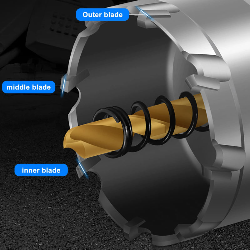TCT Hole Saw Set, 2-Pack of 3/4" (19mm) Heavy Duty Tungsten Carbide Tipped Hole Cutters for Stainless Steel Mild Steel Copper Iron Brass Plastic and more, with Titanium-Plated Pilot Drill Bits 3/4"(19mm)