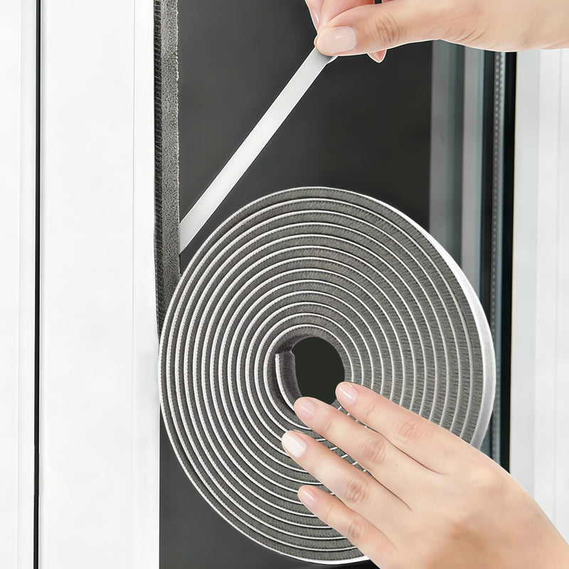 Weather Stripping Door Seal - Self-Adhesive Draft Blocker, Soundproof Insulation Tape for Door Window Frame - 0.2"x0.35"x19.6ft for Winter, Front Sliding Door Gap