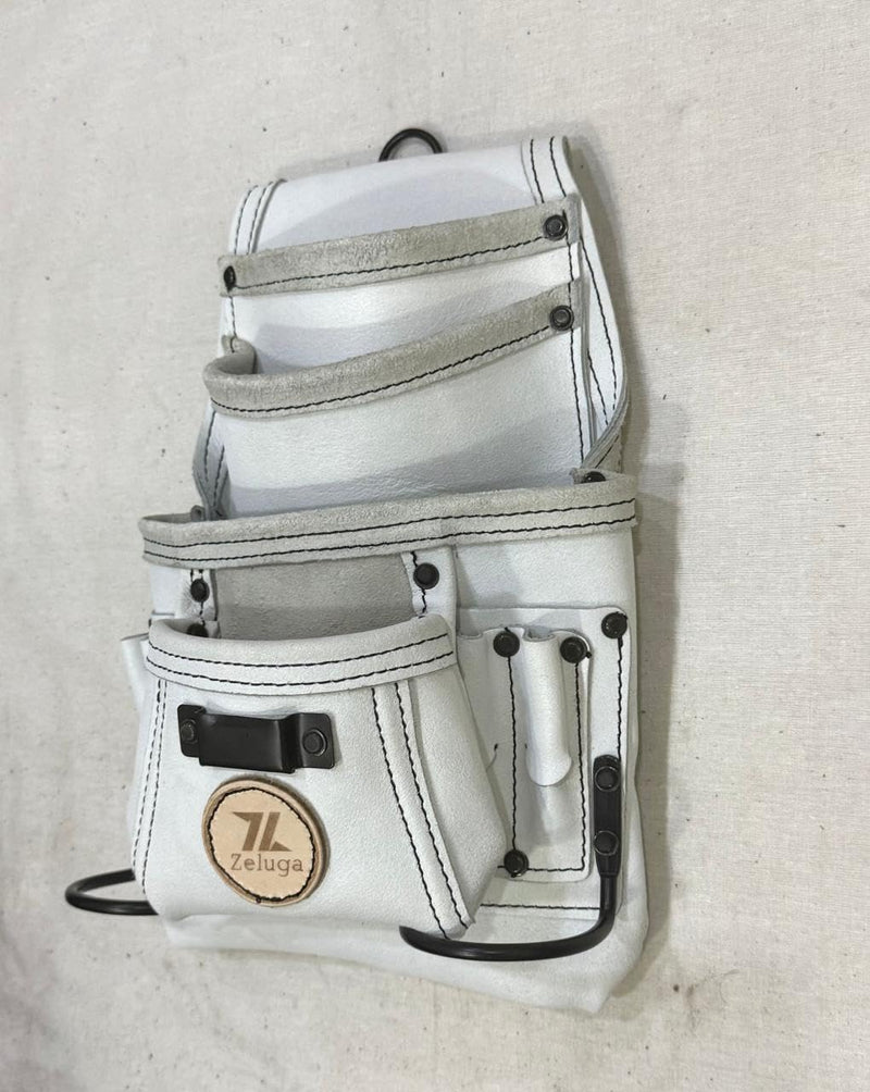 Zeluga 20-527 10 Pocket Rigger Heavy Duty Leather Tool Bag, Off White