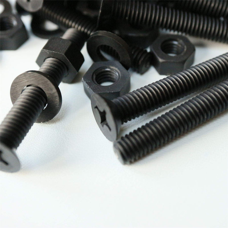 [Australia - AusPower] - 20 x Black Countersunk Screws Polypropylene (PP) Plastic Nuts and Bolts, Washers, M6 x 40mm, Anti-Corrosion, Chemical Resistant, (15/64 x 1 37/64 in) 