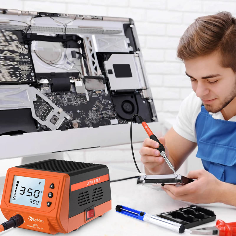 Soldering Station, Lytool 60W Soldering Station with Large Display, Temperature Range 180°C - 480°C, Password Protection, Standby Mode, for School, Laboratory and Hobby Soldering | Password protection, standby mode, for school, laboratory and hobby so...