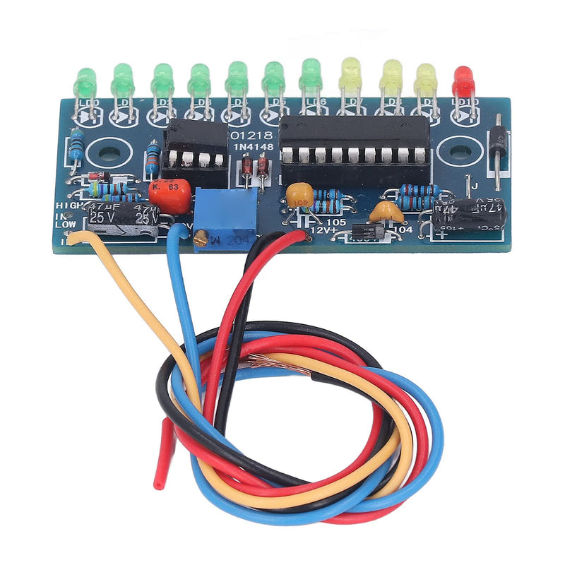 Funny 10 LED Audio Level Indicator LM3915 DIY Kit Electronic Sound Spectrum Analyzer Level Display Suite Module for Learning Electronics