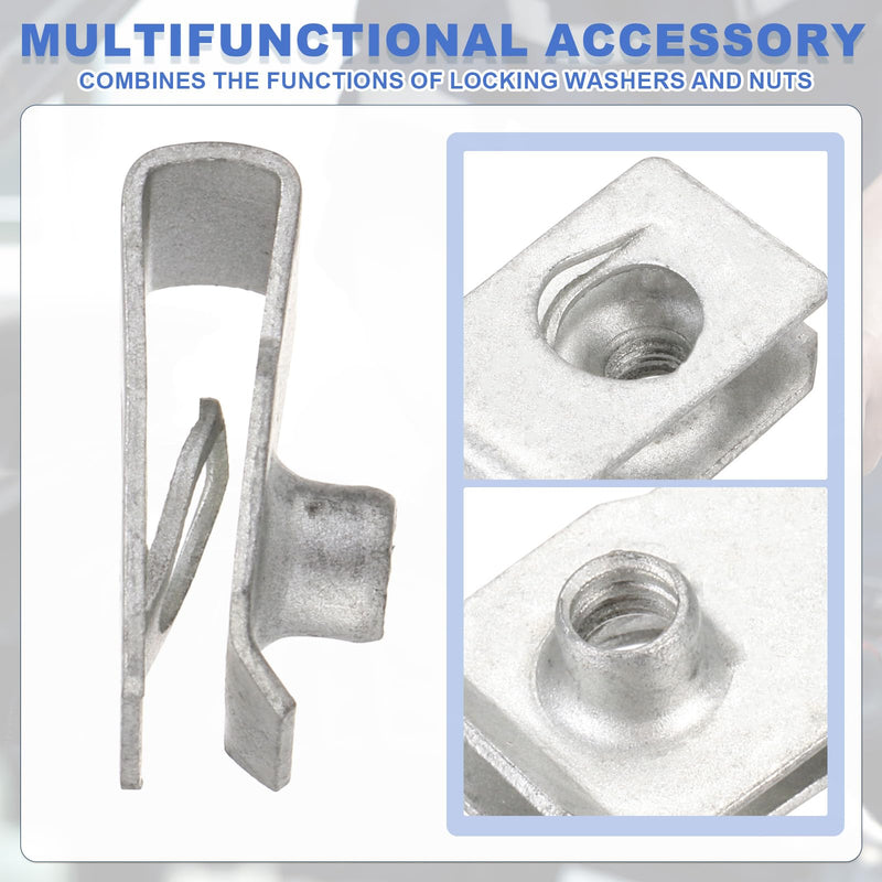 [Australia - AusPower] - PATIKIL U-Style Clip-On Nut, 30 Pack M5-0.8 Regular Extruded U-Nut U-Type Fasteners Hardware Nuts 304 Stainless Steel for Automotive Metal Cars Motorcycles, Silver 