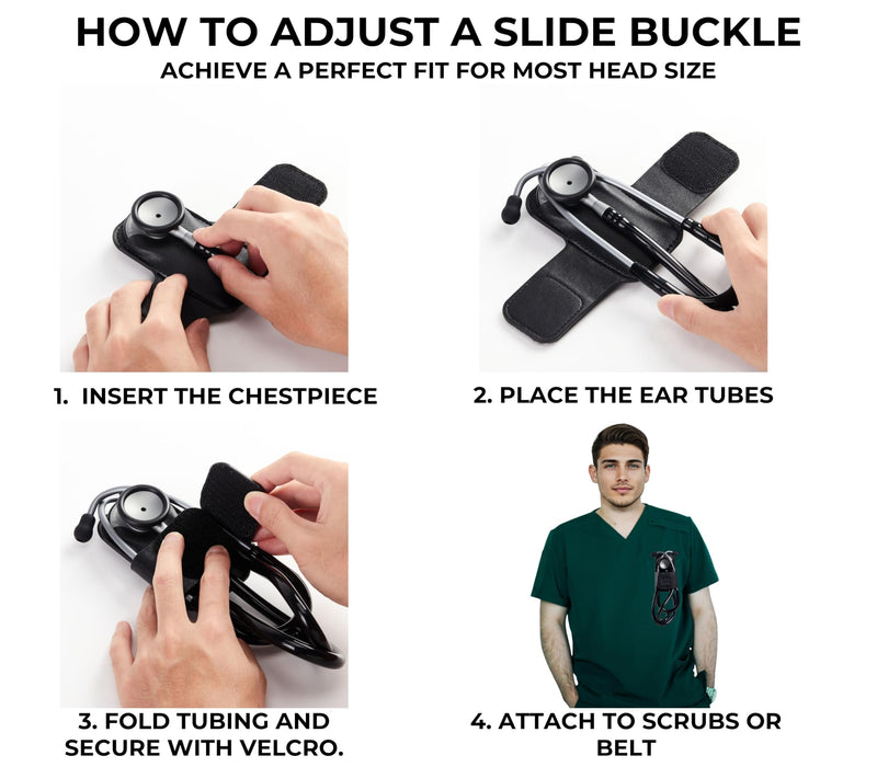 [Australia - AusPower] - Nurse Practitioner Gifts for Women/Men, PU Leather Stethoscope Hip Holder Lightweight Portable Holster Clip for Nurse Appreciation Week, Birthday, Christmas, Fits Most Stethoscope - Black 01-Best-Black 