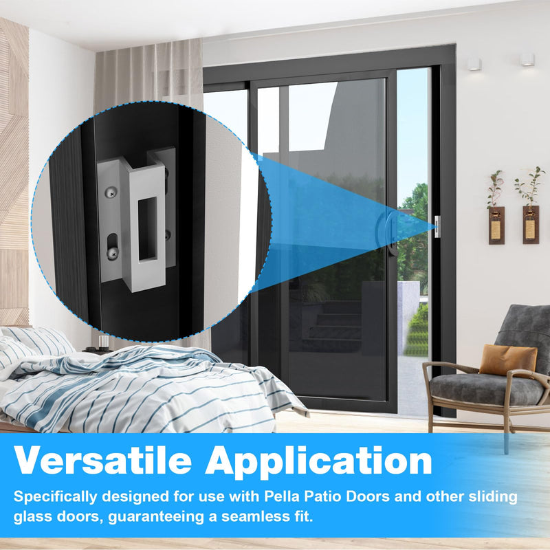 Patio Sliding Door Keeper／Hook Style Latch／E 2124 Latch Lock Replacement Pella,Micron 1200 Series,Viking Doors and Other Sliding Glass Doors,Extruded Aluminum (White) (2 Pack) 2 Pack