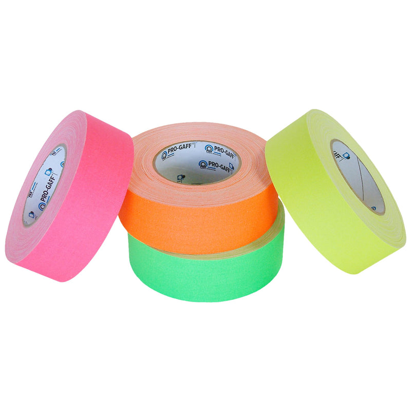 2" Width ProTapes Pro Gaff Premium Matte Cloth Gaffer's Tape with Rubber Adhesive, 50 yds Length x, Fluorescent Blue (Pack of 1)