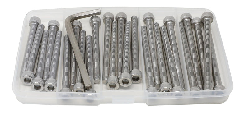 [Australia - AusPower] - iexcell 25 Pcs M6 x 60/65/70/75/80mm Thread Pitch 1 mm Stainless Steel 304 Hex Socket Head Cap Screws Bolts Assortment Kit 