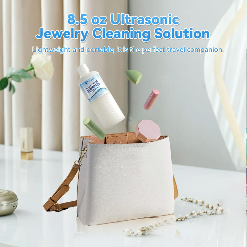 [Australia - AusPower] - 2024 Kunphy Ultrasonic Jewelry Cleaner, Professional Ultrasonic Cleaner Solutions for Use in All Ultrasonic Cleaner Machines, Jewelry Cleaner Solution for Diamond, Gold, Silver, Gemstones, 250ml Blue 