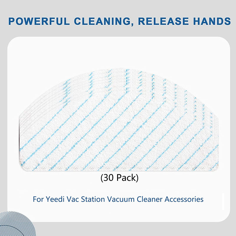 [Australia - AusPower] - Accessories Kit for Yeedi Vac/Vac Max Vac 2 Pro Station Robotic Vacuum Cleaner, 1 Main Brush,6 Side Brushes,4 Hepa Filter,4 Disposable mopping Pad,4 Washable Mop Pads,4 Dust Bags (Set 3) Set 3 