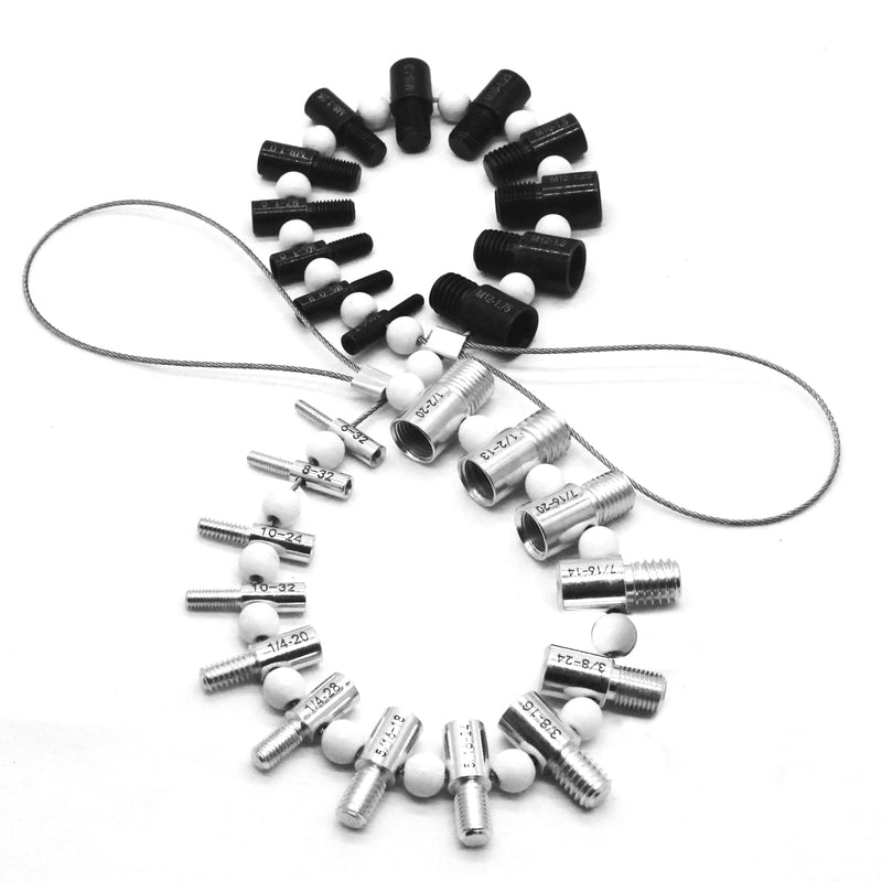 [Australia - AusPower] - Nut and Bolt Thread Checker (Inch & Metric) - 26/44 Male/Female Thread Identifier Gauges - 14 Inch & 12 Metric Sizes (26 Gauges-14 Inch & 12 Metric) 26 Gauges-14 Inch & 12 Metric 