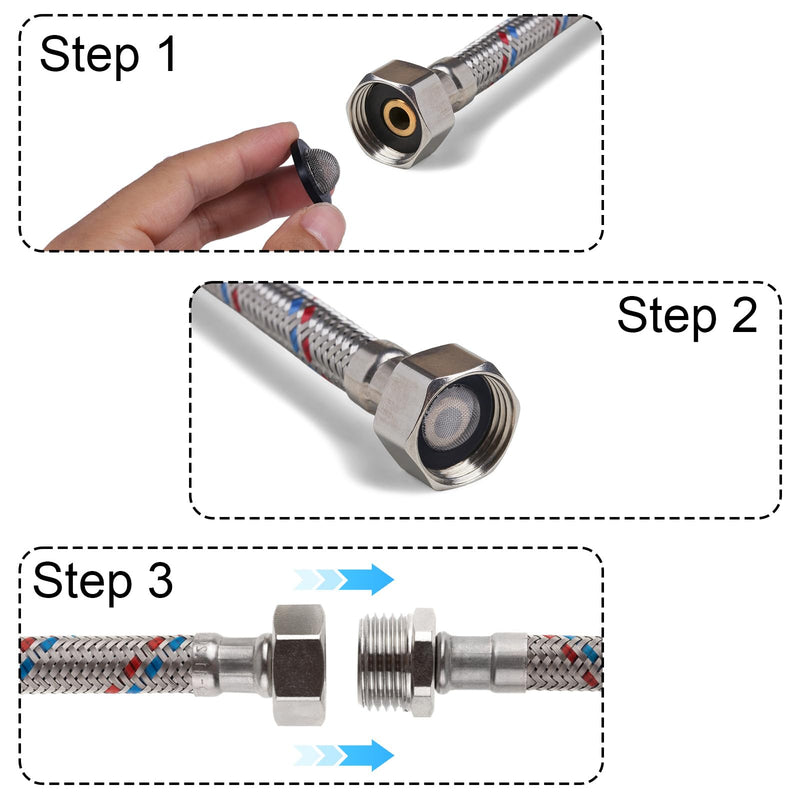 [Australia - AusPower] - BOXOB Pack of 20 Garden Hose Strainers, Stainless Steel Rubber Hose Seal with Strainer for 3/4 Inch Connection and 5/8 Inch Washing Machine Connection 