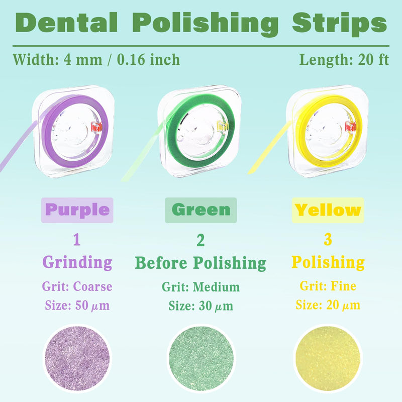 [Australia - AusPower] - Dental Polishing Strips Sanding Strips Tooth File Teeth Sanding Grinding Tool, 3 Rolls 
