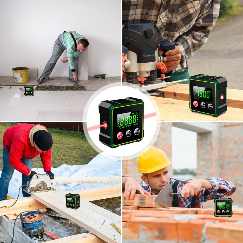 [Australia - AusPower] - SOARFLY Digital Protractor Inclinometer with LCD Display, IP54 Waterproof, 0.1° Accuracy, 4-Sided Magnet, Digital Spirit Level Protractor Digital for Woodworking, Construction DIY 