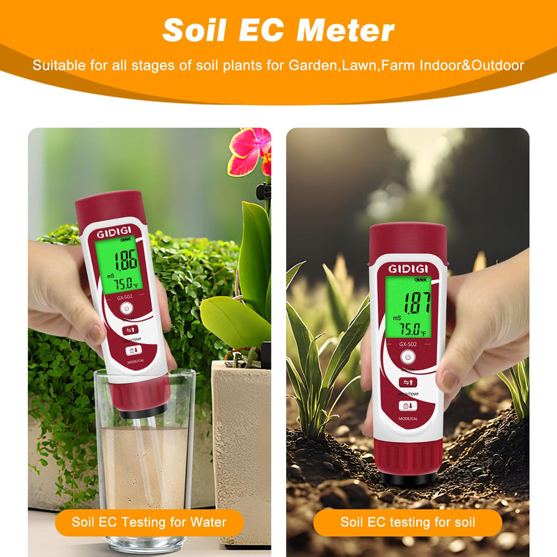 [Australia - AusPower] - Moisture Meter for Plants, 3 in 1 Digital Soil Moisture Meter，Soil Moisture Meter and Soil EC Meter for Farms, Gardens, Orchards, Home Planting, Indoor Plants, Composting and Other Scenarios 