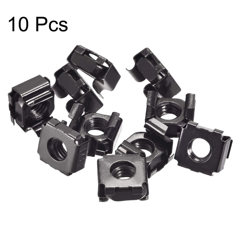 [Australia - AusPower] - uxcell Snap-in Cage Nuts - M8 x 1.25mm Carbon Steel Metric Nut for Server Shelve Cabinet 10pcs M8 x 1.25 10 