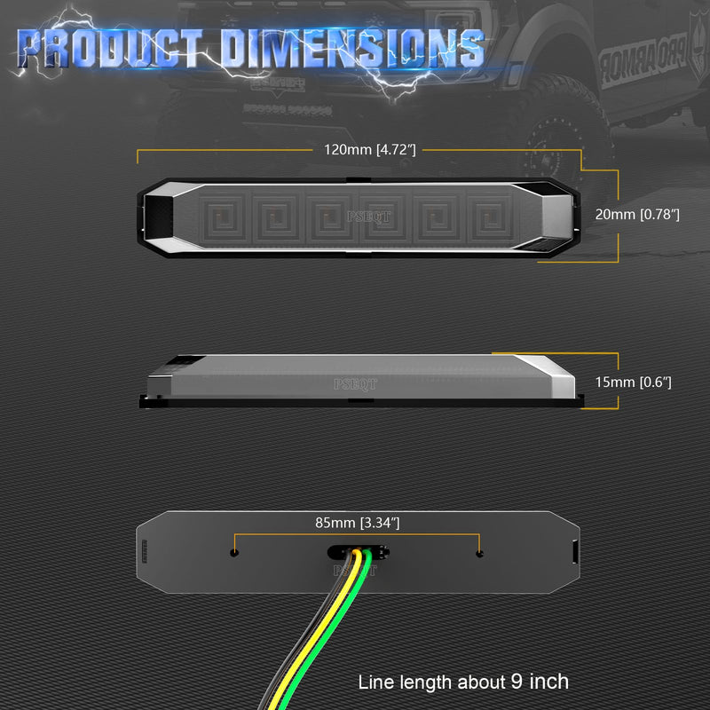 [Australia - AusPower] - PSEQT 4.7'' Dual Color Trailer Marker LED Lights Strip Dual Function Side Clearance Tail Grille Bumper Fender Waterproof Light 12V for Trailer Truck Bus Van ATV UTV, 10Pcs w/Black Lens Amber Green Amber & Green (Black Lens) 