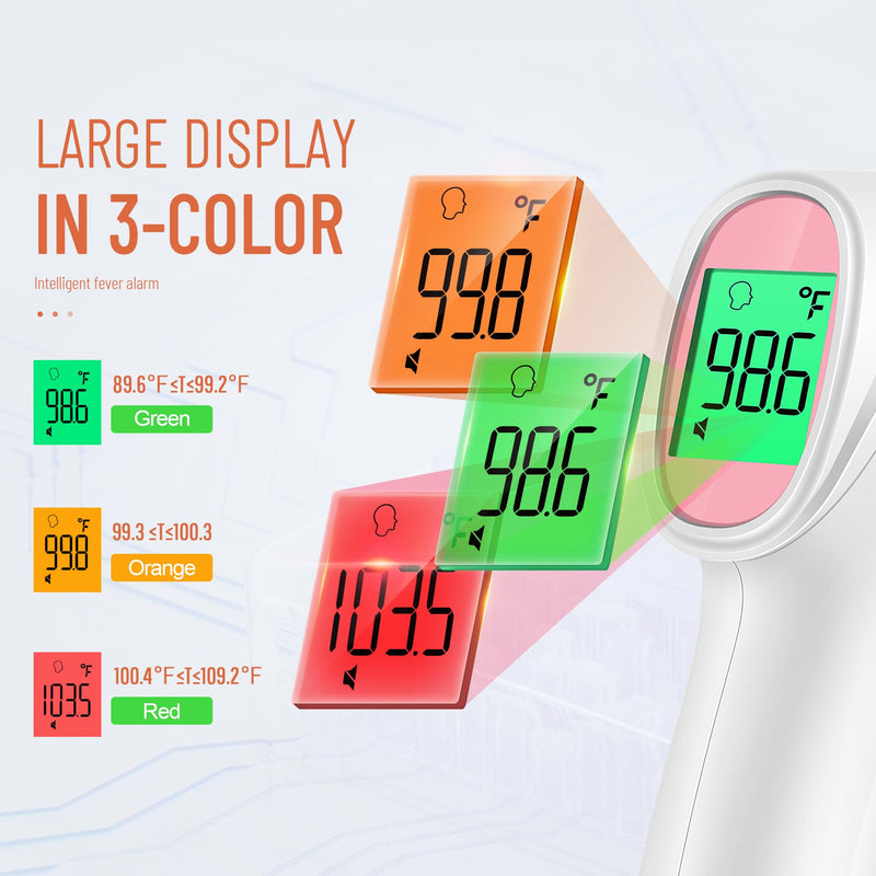 [Australia - AusPower] - No-Touch Thermometer for Adults and Kids - LCD White & LCD Pink 
