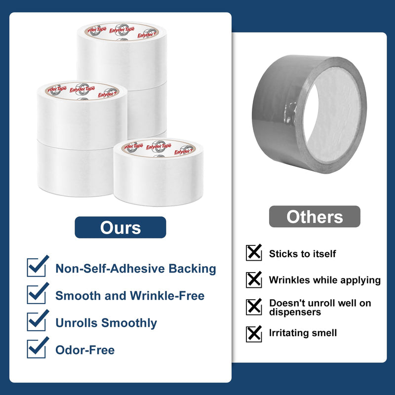 Transparent Packing Tape 2 inch x 60 Yards, 3 Rolls with Dispenser – Clear Heavy-Duty Parcel Tape for Secure Packaging, Total 180 Yards Clear, 3 Rolls - 2In x 60Yd