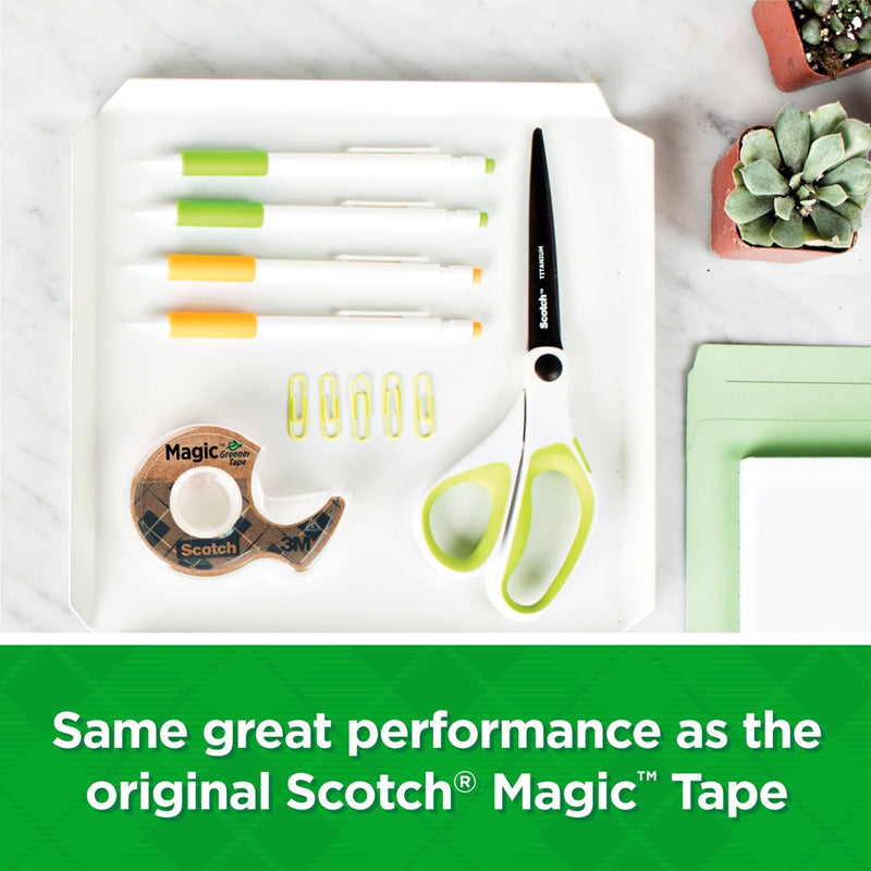 Scotch Magic Greener Tape, 6 Rolls, Numerous Applications, Invisible Tape, Engineered for Repairing, 3/4 in. x 600 in., 6 Dispensers (6123) 6-Pack