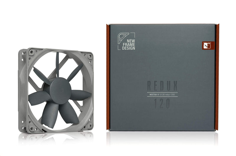 Noctua NF-S12B redux-1200, High Performance Cooling Fan, 3-Pin, 1200 RPM (120mm, Grey) (Pack of 2) 120x120x25 mm (Pack of 2)