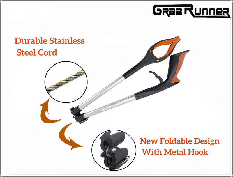 [Australia - AusPower] - 2 pack 32 inch GrabRunner FDA Registered Reacher Grabber Tool with Strong Magnetic and Swivel Head (New Red) New Red 