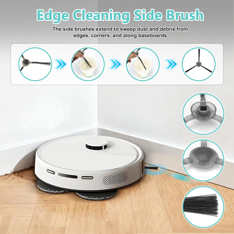 22 Pack Replacement Parts for Lefant M3/ M3 Max Robot Vacuum Cleaner, 1 Main Brush 4 HEPA Filter 4 Mop Pad 6 Dust Bag 6 Side Brush 1 Cleaing Tool