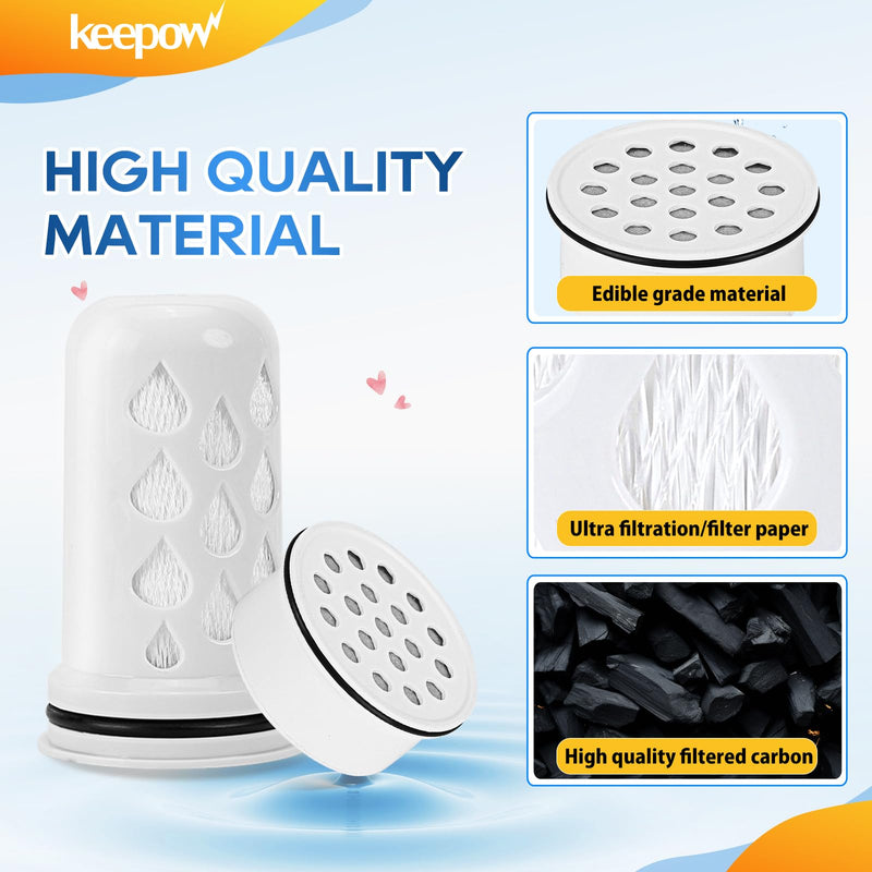 KEEPOW Water Filter Replacement for Lifestraw Home Dispenser 18 C/Glass 7 C/Plasti 10 C/Plastic Pitcher 7 C, 6 Activated Carbon + Ion Exchange Filter & 1 Membrane Micro Filter 6+1 Pack