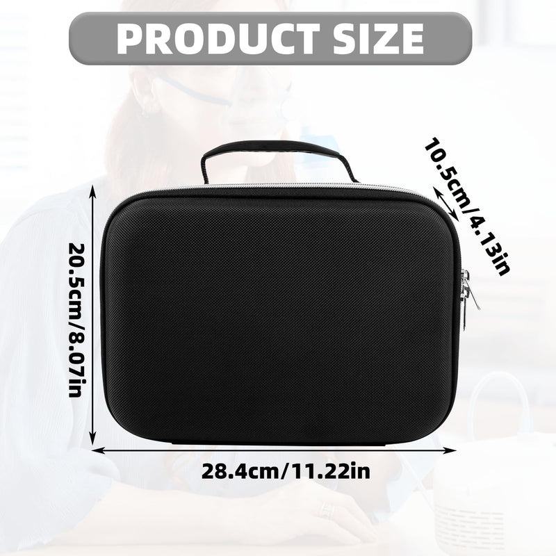[Australia - AusPower] - Hard Case for Smart Nebulizer,Portable Nebulizer Bag,Desktop Inhaler Nebulizer for Home Travel Use,Medical Case for Inhaler Spacer, Masks, Asthma Accessories Medicine Storage Bag, Black 