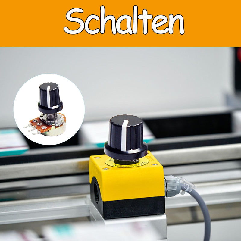 [Australia - AusPower] - Pack of 5 B10K Potentiometer Kit, 3 Clamp Rotary Potentiometers with Cap Nuts, Eualizer Potentiometer, 3 Connections Linear Rotary Potentiometer 