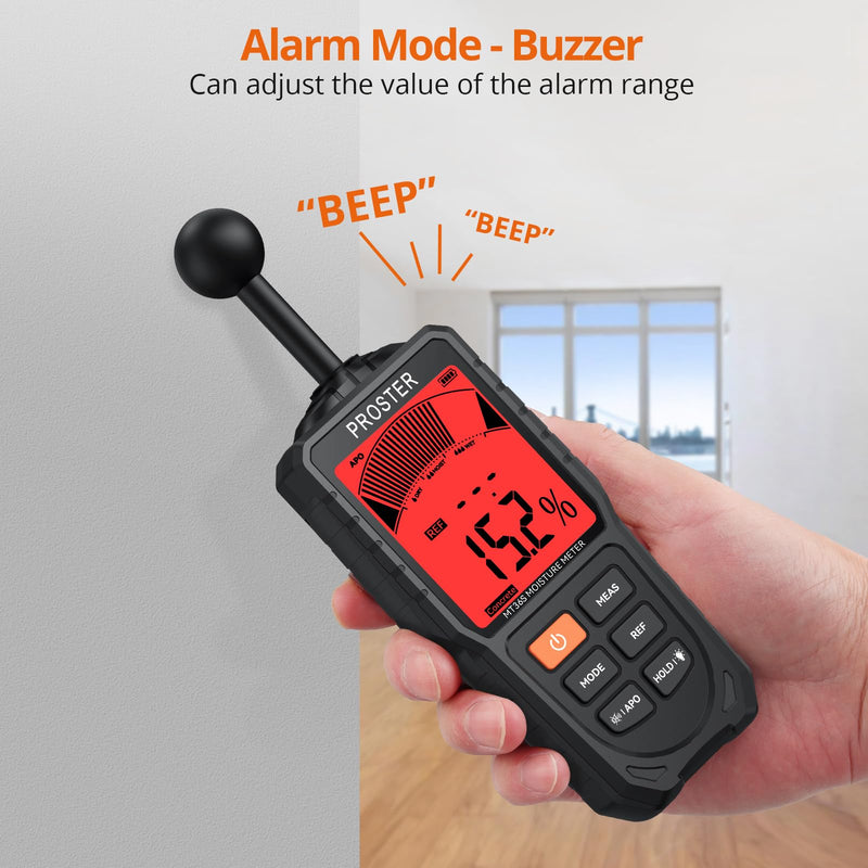 [Australia - AusPower] - Proster Moisture Meter - Wall Rechargeable Moisture Meter for Walls Wall Moisture Meter Masonry with 3-Color LCD,5 Modes Building Moisture Meter 5-40mm Analysis Depth 