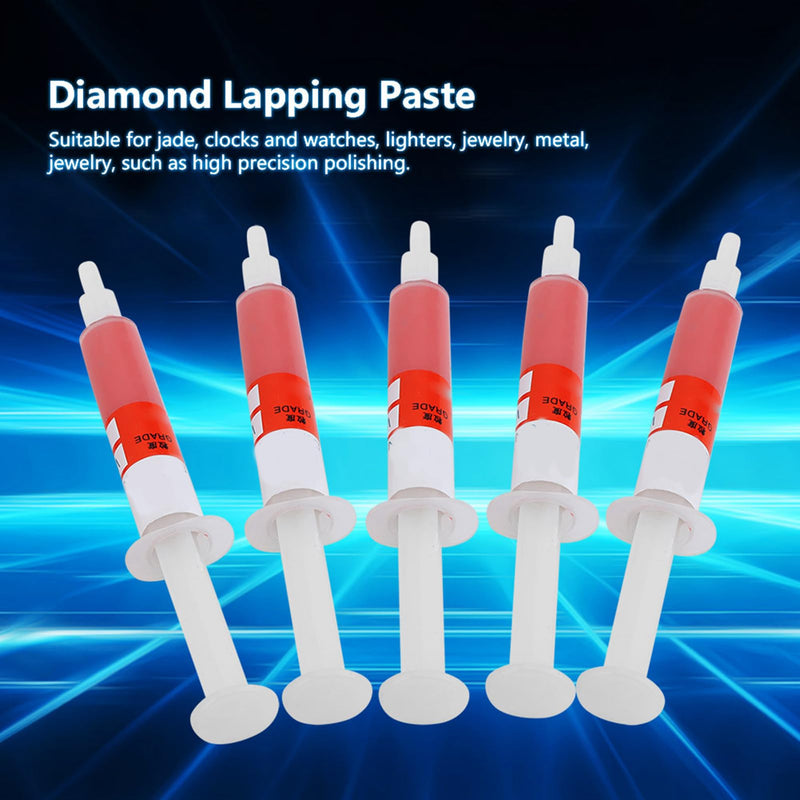 [Australia - AusPower] - KooingTech Pack of 5 diamond paste, diamond polishing paste, needle tube W1.5# 6000 grinding paste, diamond grinding polishing paste, cloth compound grinding paste 