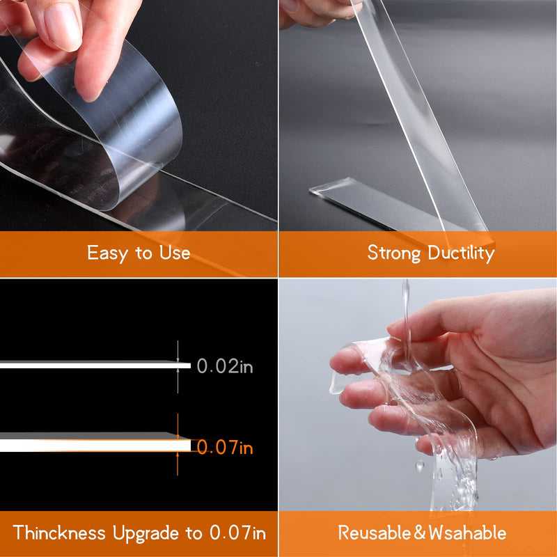 Yeefeoch Double Sided Tape Heavy Duty, mounting Picture Hanging Adhesive Strips, DIY Extra Large Nano Tape for Wall Water Proof/Weather Proof Double Sided Tape, T002 (M, 0.07 in*1.18 in*10 Feet) M, 0.07 in*1.18 in*10 Feet