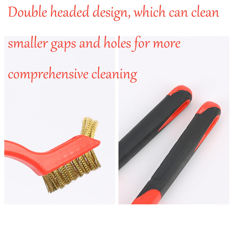 [Australia - AusPower] - 3Pcs Small Brass Wire Cleaning Brushes Set for Rust Removal in Holes 