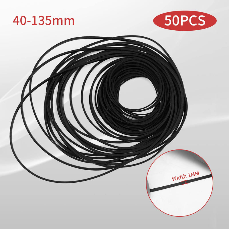 [Australia - AusPower] - Recorder Rubber Belts, Cassette Recorder Repair Maintenance Mix Cassette Rubber Square Belt 40-135MM (50PCS) 