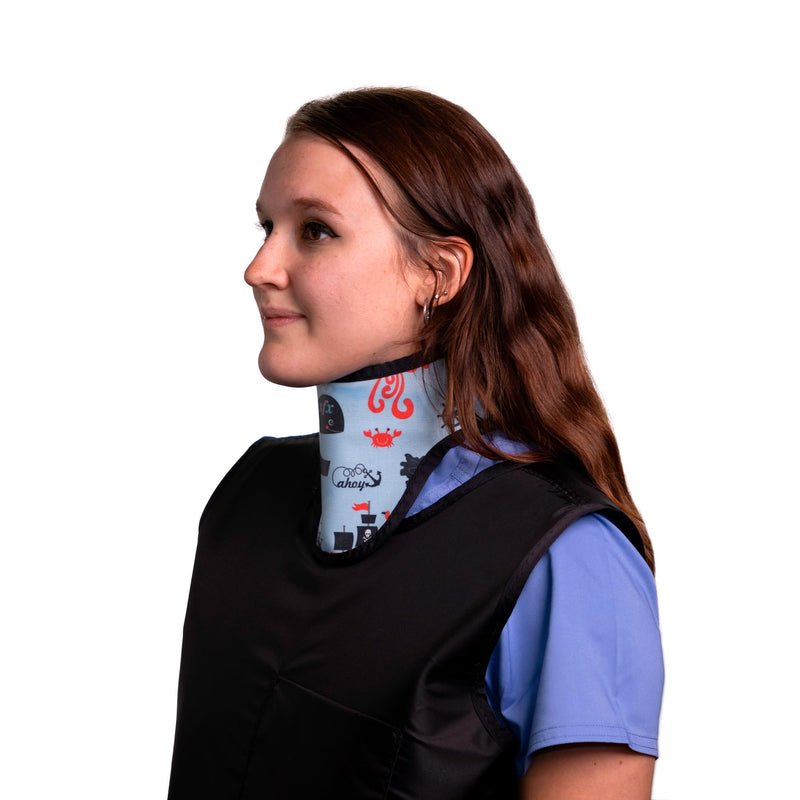 Thyroid Shield/Collar with PVC Easy Clean Color Pirate .50mm PB Light Weight Radiation Protection